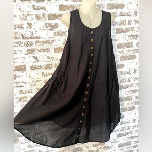 Double Decker One Size Black 100% Cotton sundress or swim cover